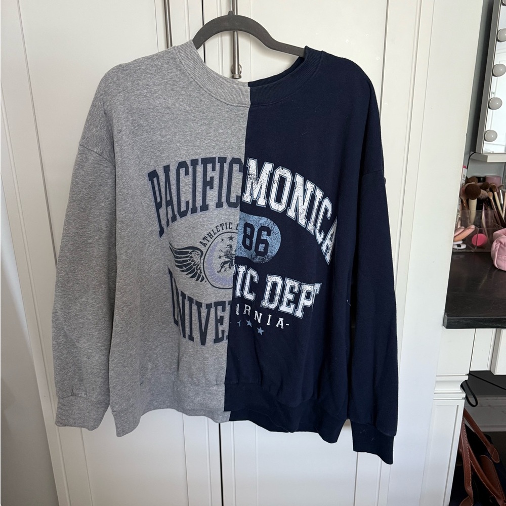 Gray and Navy Split Sweatshirt